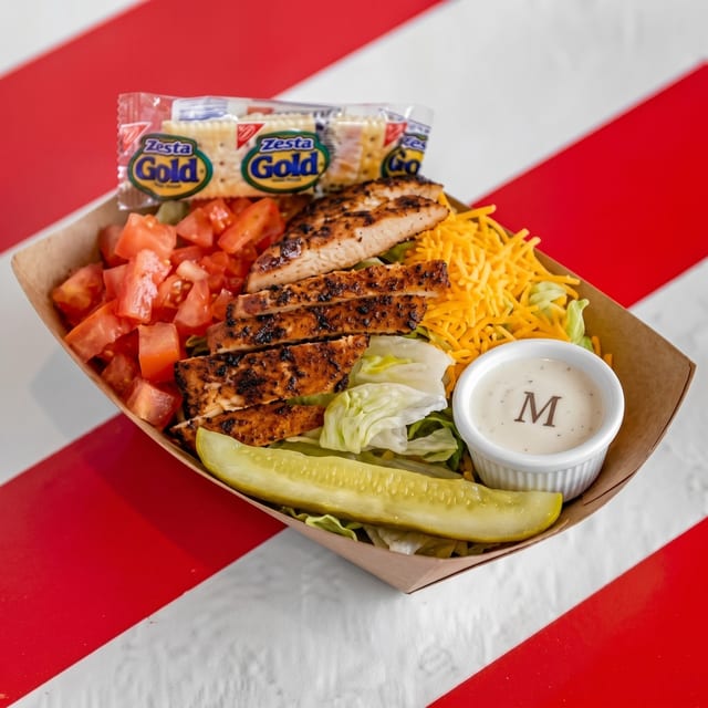 Tossed Salad with Spicy Chicken.